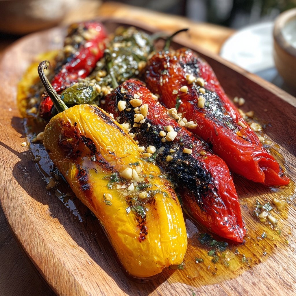 Gegrillte Paprika Mit Knoblauchöl