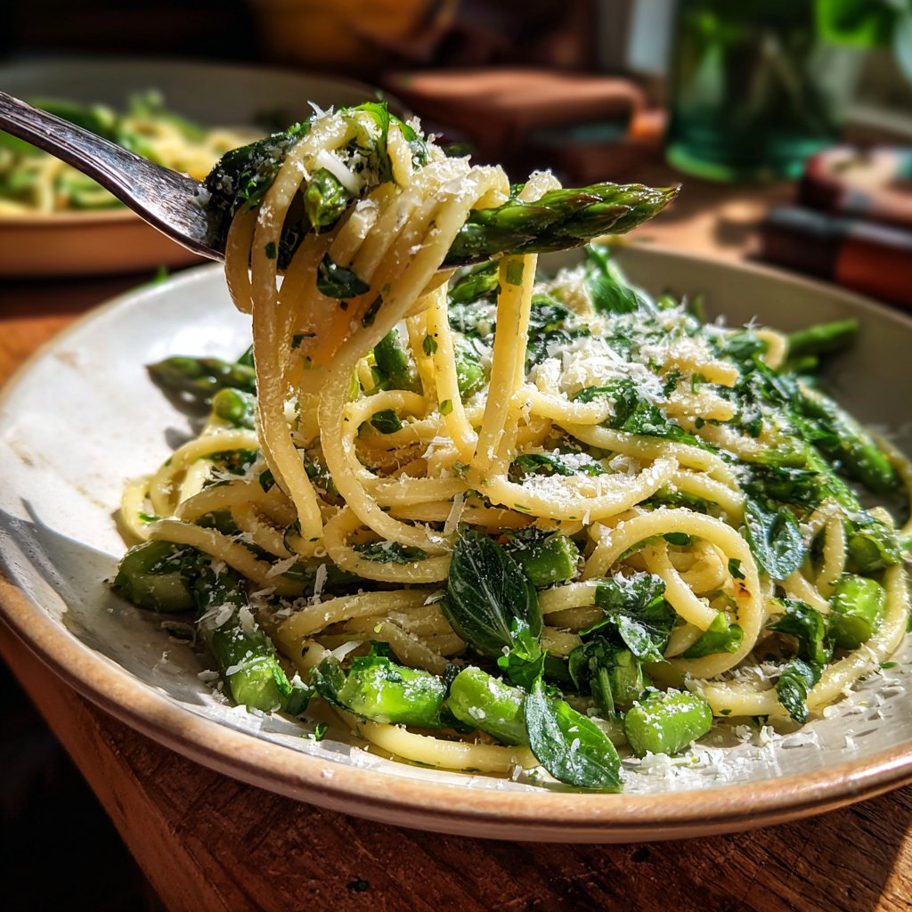 Grüner Spargel Pasta