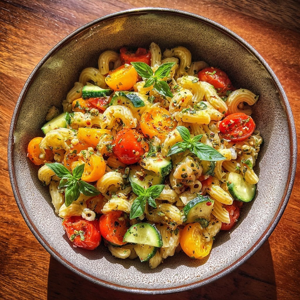 Mediterraner Nudelsalat Mit Oliven Öl